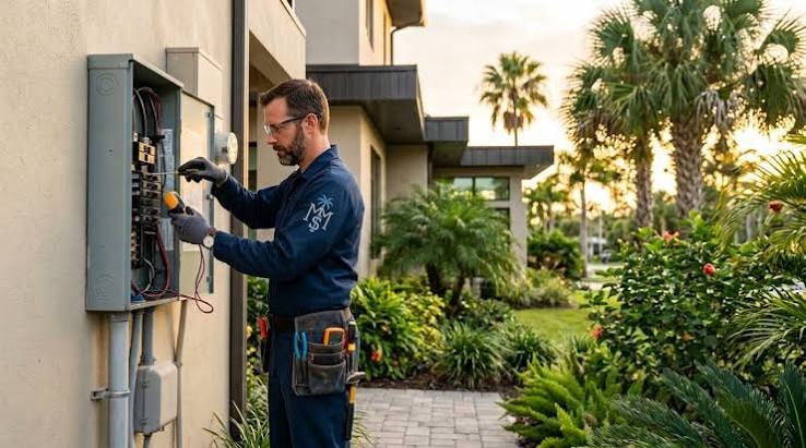 Electrician working on residential panel — Virginia Beach